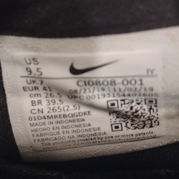 Nike Court Vision Women's 9.5 Black Sneakers.  CI0808-001 Low Cut Lace Up Shoes. - Picture 9 of 9